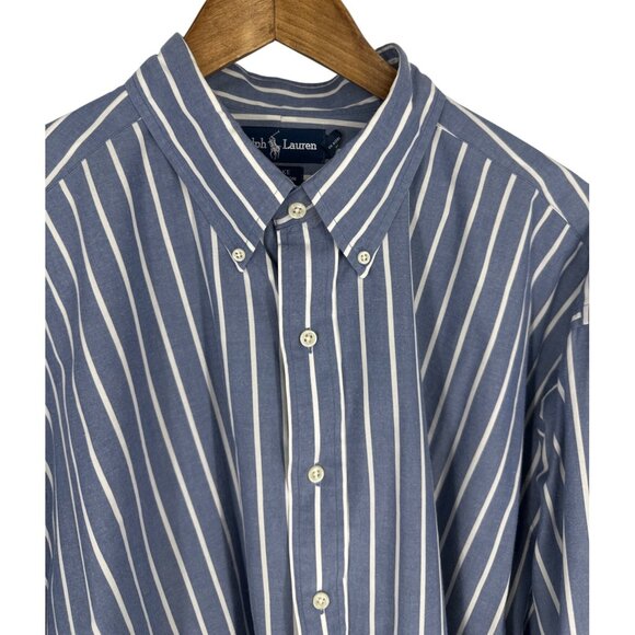 Ralph Lauren Blake Mens Striped Button-Down Long-Sleeve Shirt Size XXL - Picture 3 of 7